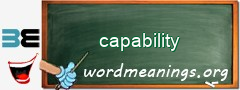 WordMeaning blackboard for capability